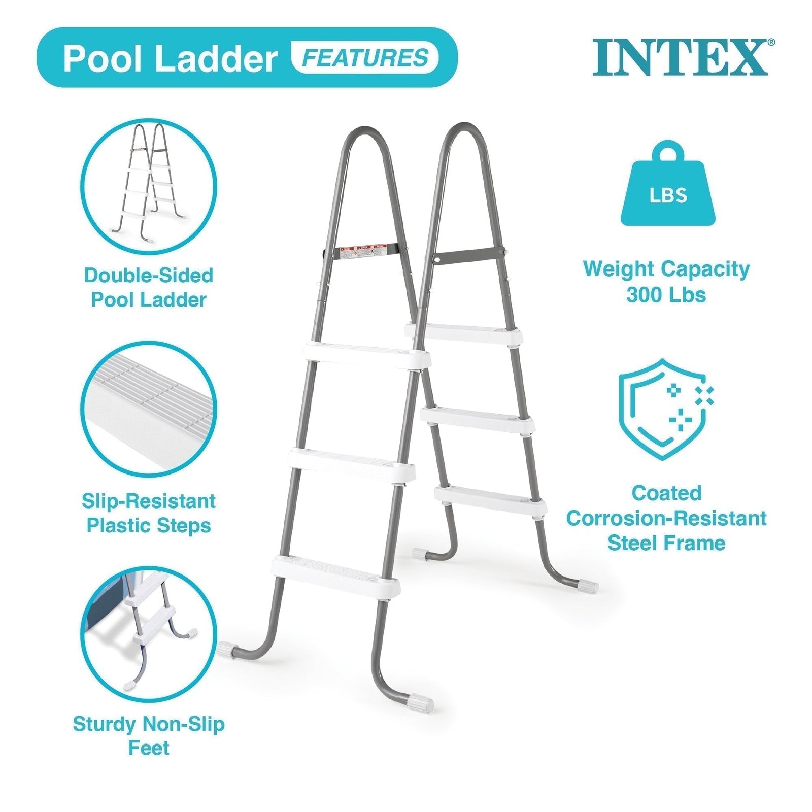 Intex 12'x30" Swimming Pool w/ Pump, Pool Ladder for 42” Wall, & 12’ Cover - Image 6