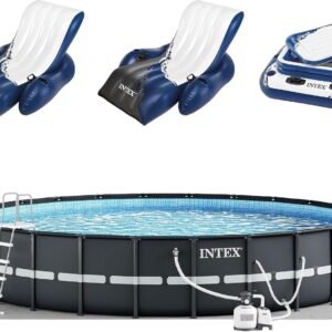 Intex Ultra XTR Round Frame Pool with Pump, Cooler, and Floats (2 Pack)
