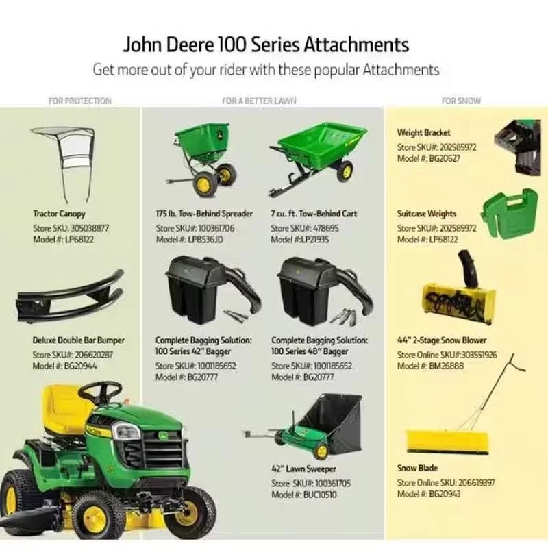 John Deere S100 17.5 HP GAS Hydrostatic Riding Lawn Mower - Image 6