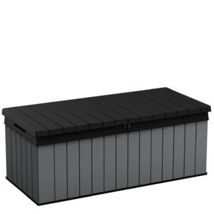 Keter Darwin 100 Gallon Outdoor Storage Box with Evotech+ Composite, Gray