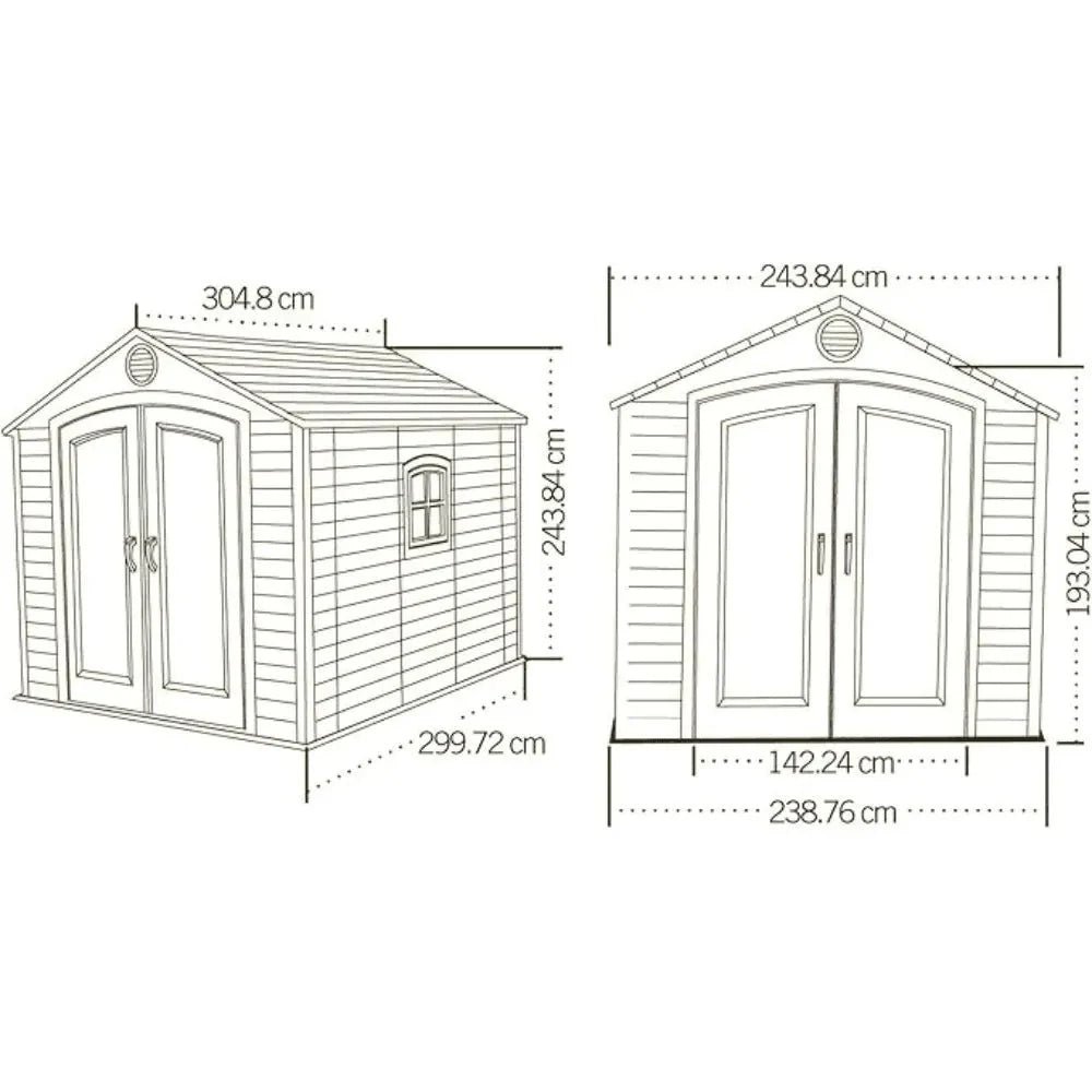Lifetime 8 ft. x 10 ft. Outdoor Plastic Storage Shed with Floor and Windows (Model 60238)