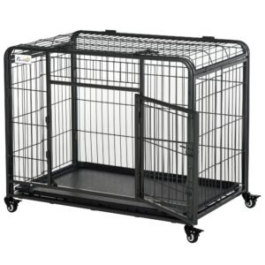 Metal Dog Crate Heavy Duty Kennel with Removable