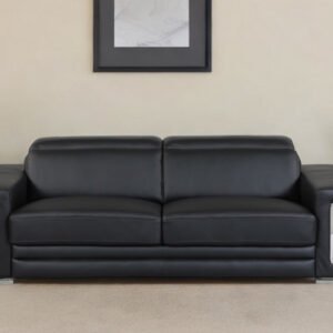 Milan Leather Sofa - Black