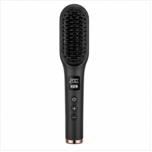 Rechargeable Hair Straightening Brush 160–200°C Digital Temperature Control Portable