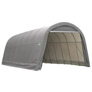 ShelterLogic 15 x 28 x 12 ft. Round Top Portable Garage Shelter, Gray