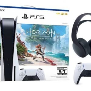 Sony PS5 PlayStation 5 Blu Ray Console with Horizon Forbidden West Game Pulse 3D Wireless Headset Bundle