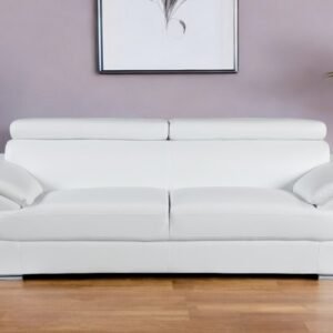 Sterling Leather Sofa – White