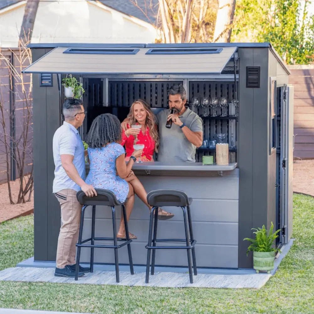 Suncast Cabana 8 x 7 ft. Resin Entertainment Storage Shed with Floor - Image 8
