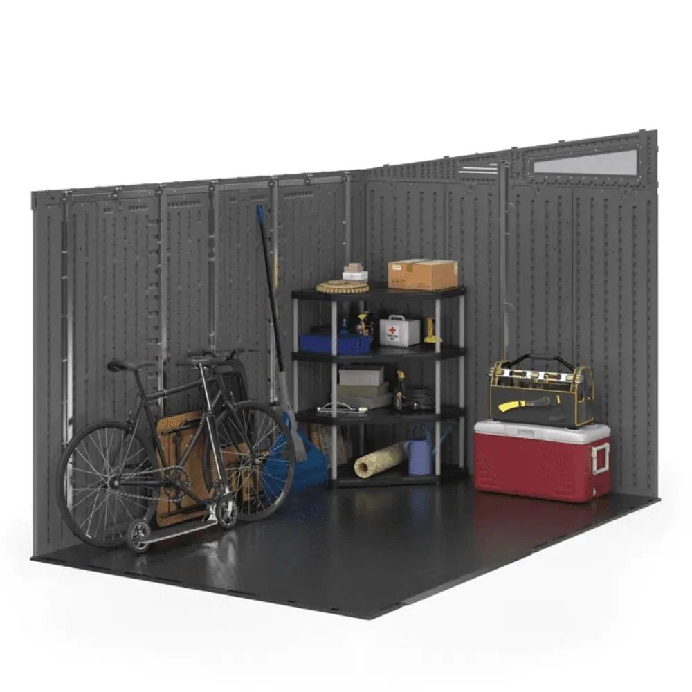 Suncast Modernist 10 ft. x 7 ft. Barn Door Resin Storage Shed - Image 10