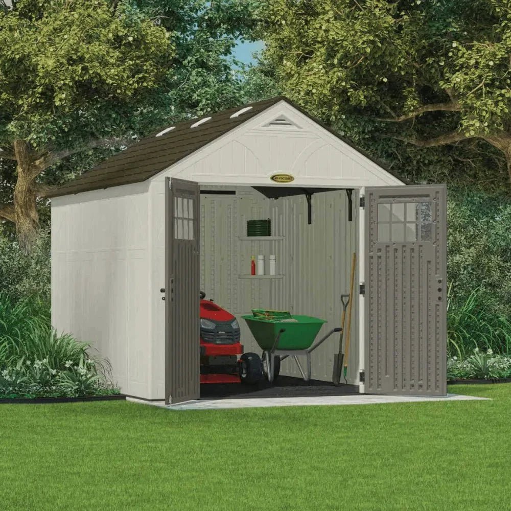 Suncast Tremont 8 x 10 ft. Resin Outdoor Storage Shed with Floor, Model BMS8100