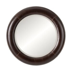 Telluride Round Leather Mirror