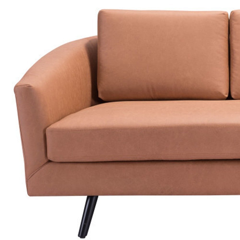 The Harrow – Brown Faux Leather Sofa - Image 5