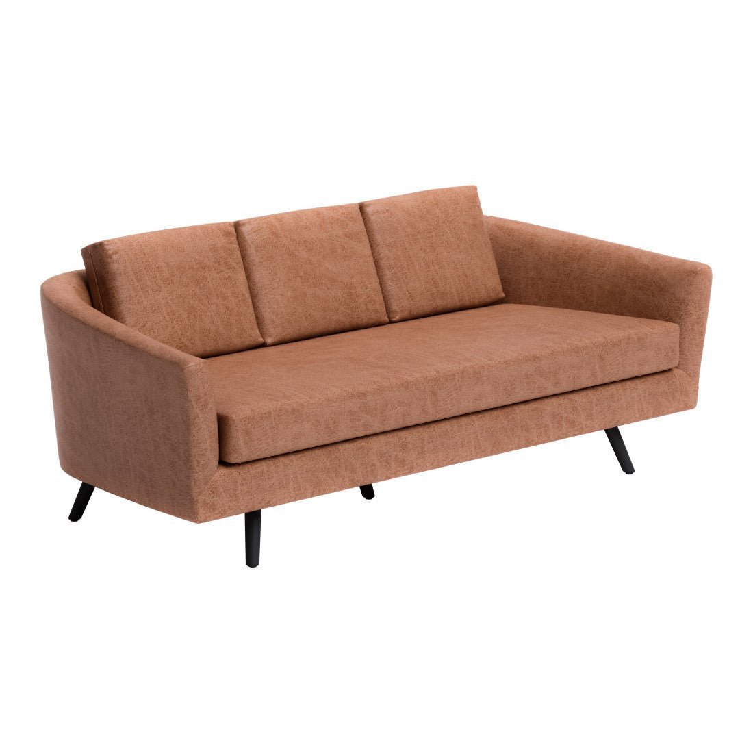 The Harrow – Brown Faux Leather Sofa - Image 8