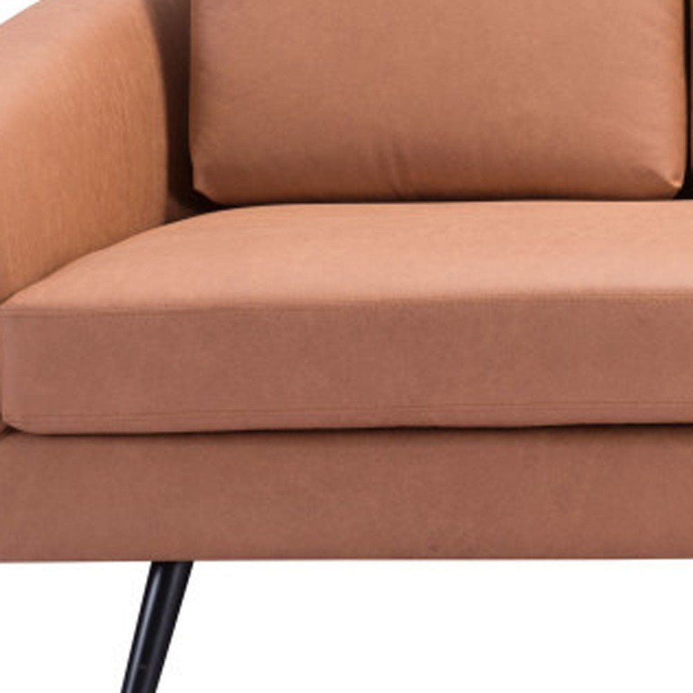 The Harrow – Brown Faux Leather Sofa - Image 4