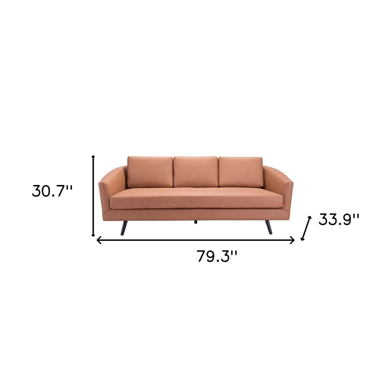 The Harrow – Brown Faux Leather Sofa - Image 3