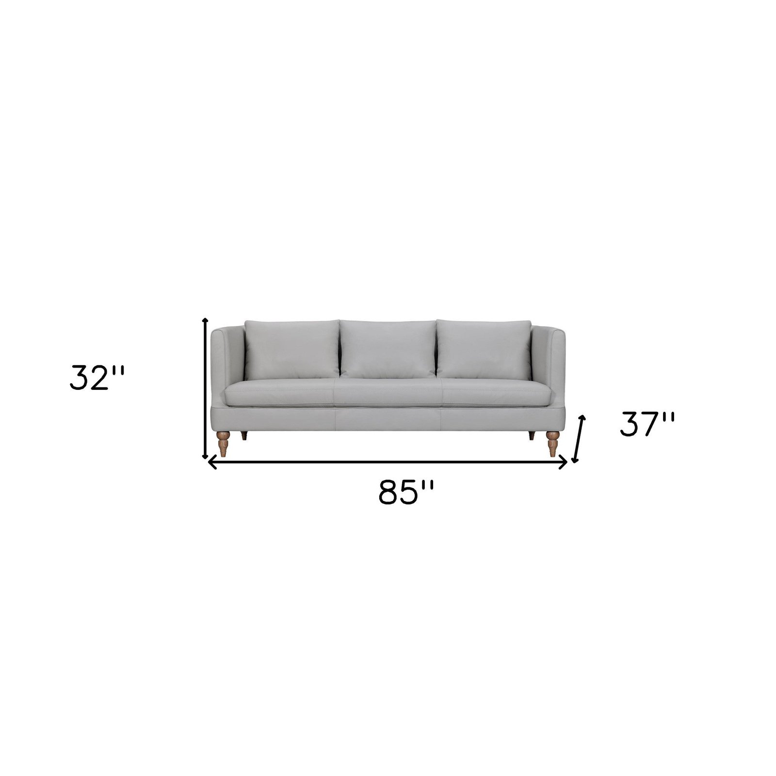 The Ravello – Gray Leather Sofa