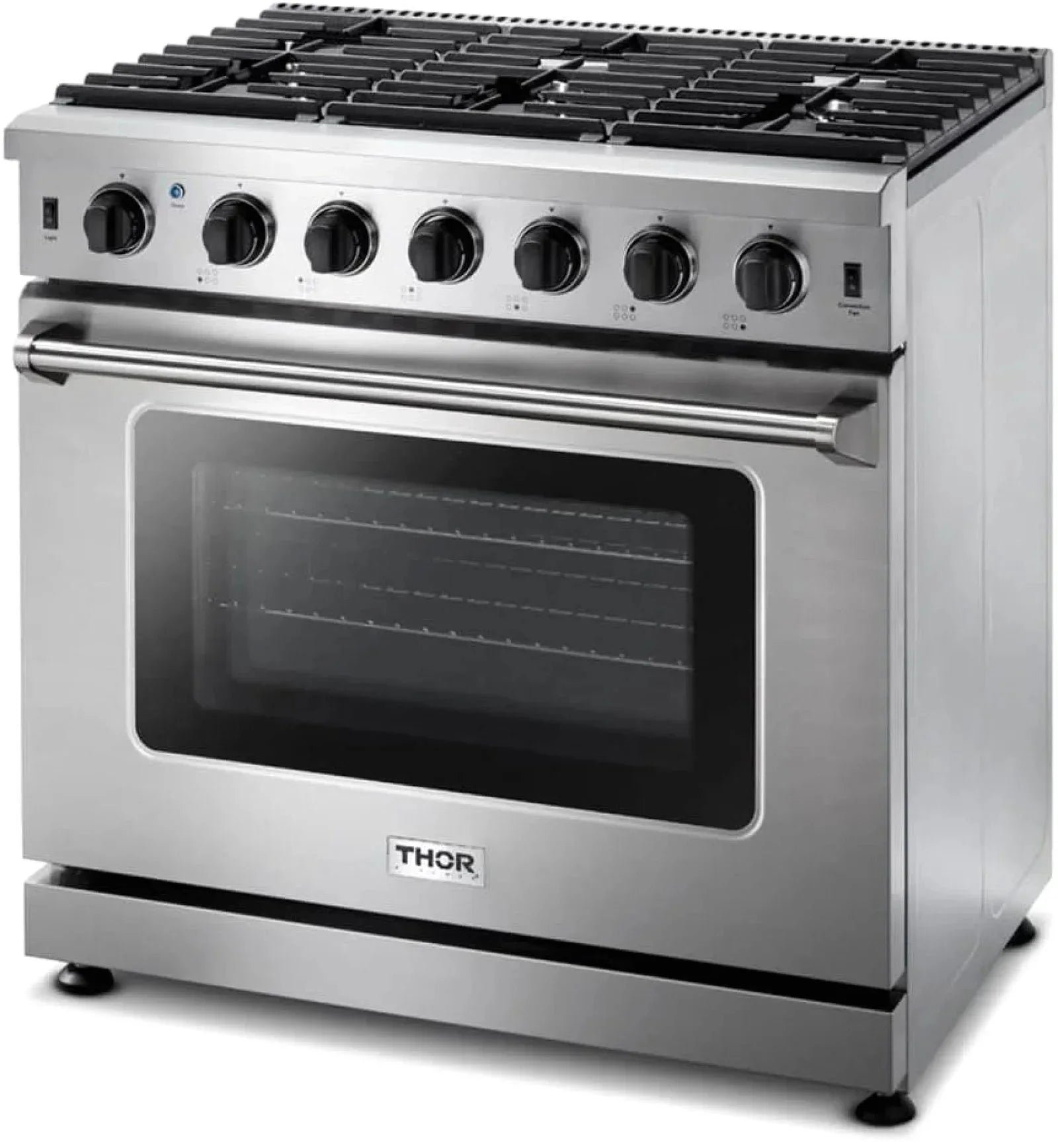 Thor Kitchen LRG3601U 36-Inch Professional Freestanding Gas Range with Convection Oven, Stainless Steel - Image 7