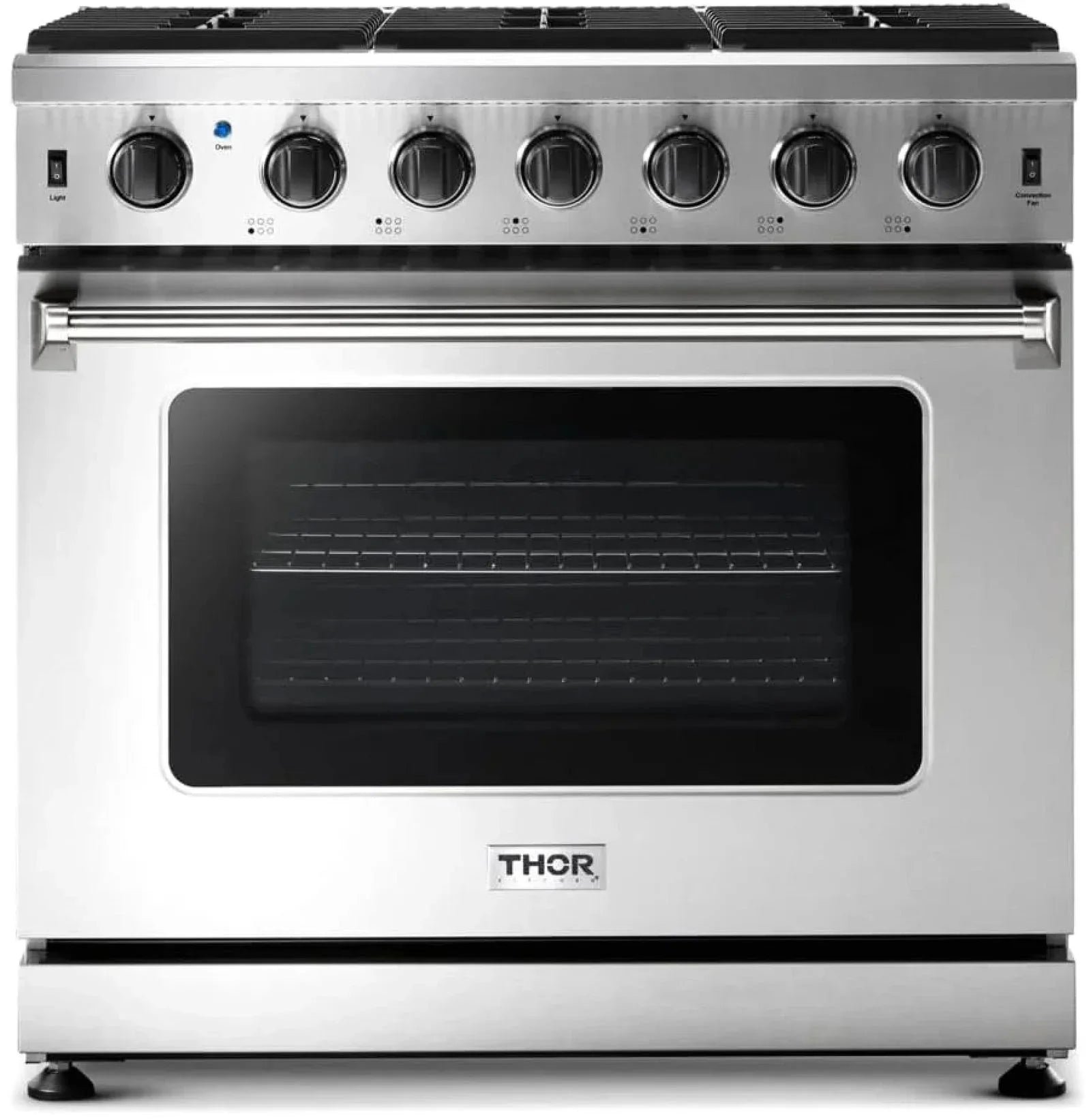 Thor Kitchen LRG3601U 36-Inch Professional Freestanding Gas Range with Convection Oven, Stainless Steel - Image 2