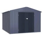 Veikous 8 x 12 Foot Outdoor Storage Shed with Lockable Door and Vents