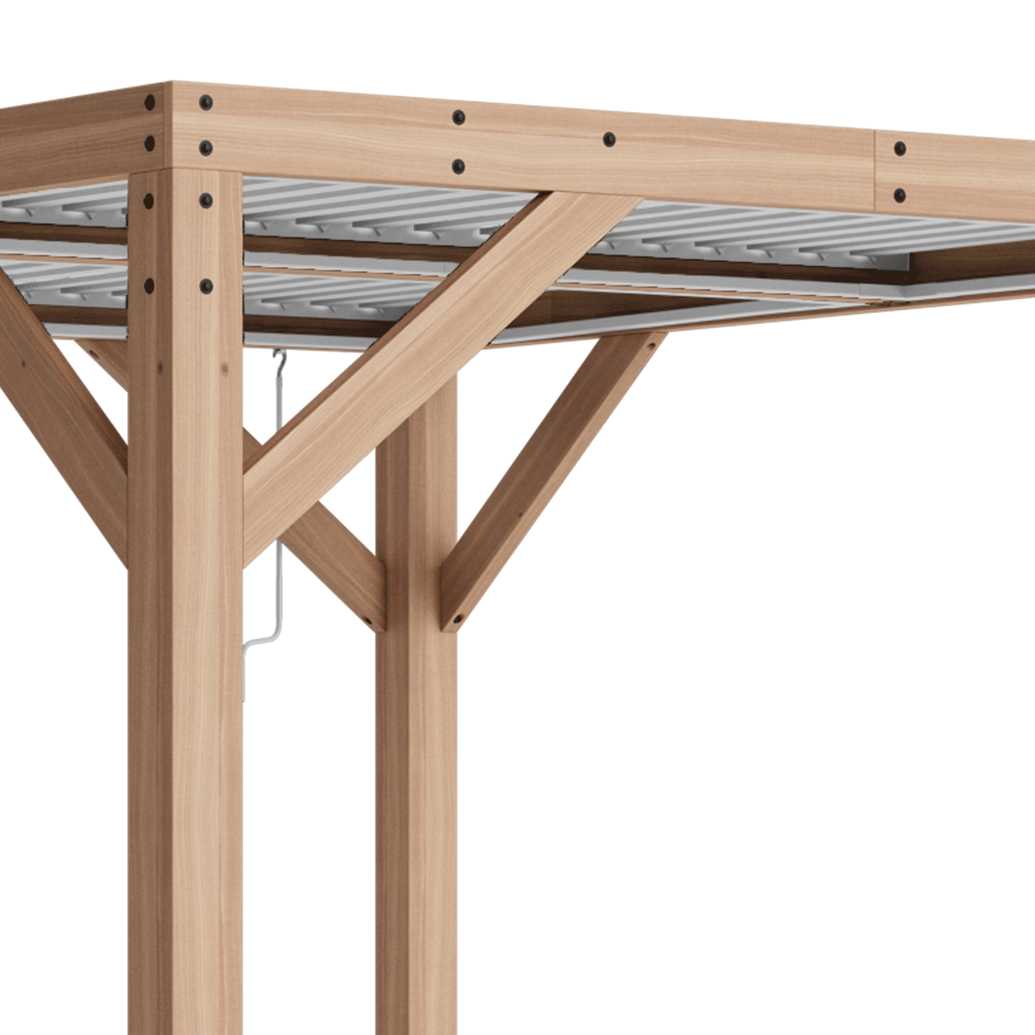 Yardistry Structures 13 x 11 ft Cedar Louvered Roof Pergola - Image 9