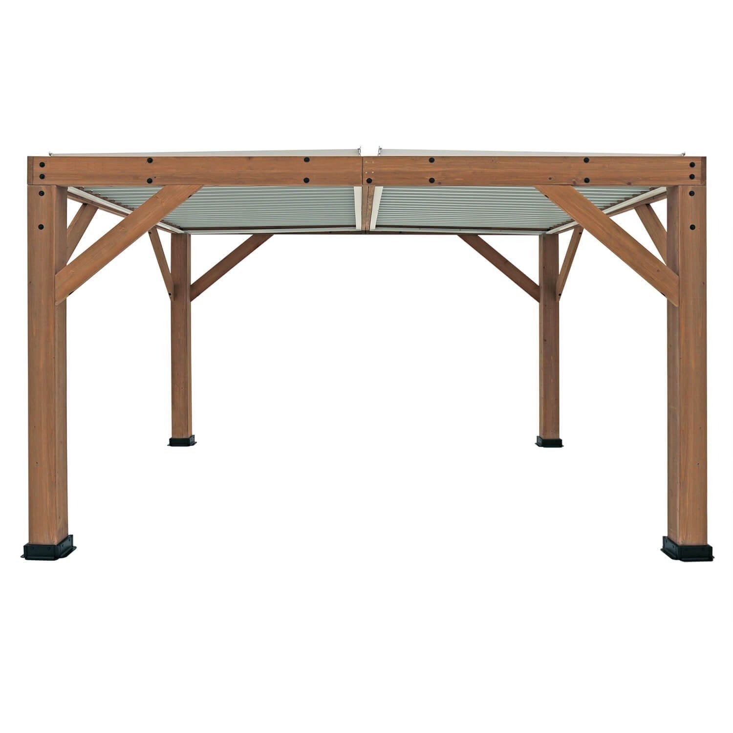 Yardistry Structures 13 x 11 ft Cedar Louvered Roof Pergola